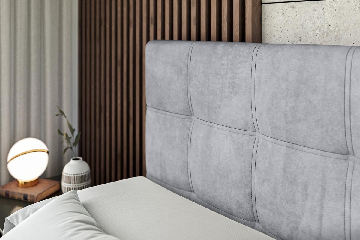 BOXBETT mit Matratze H3 und Lattenrost - MARCE - 140 x 200 cm - Grau - Grau, Holzwerkstoff (140/200cm) - ALTDECOR