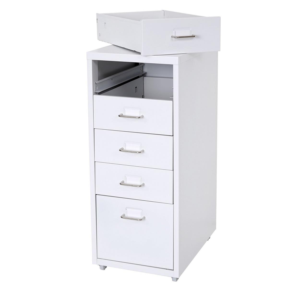 ROLLCONTAINER Weiß - Weiß, Metall (28/69/41cm) - MCW