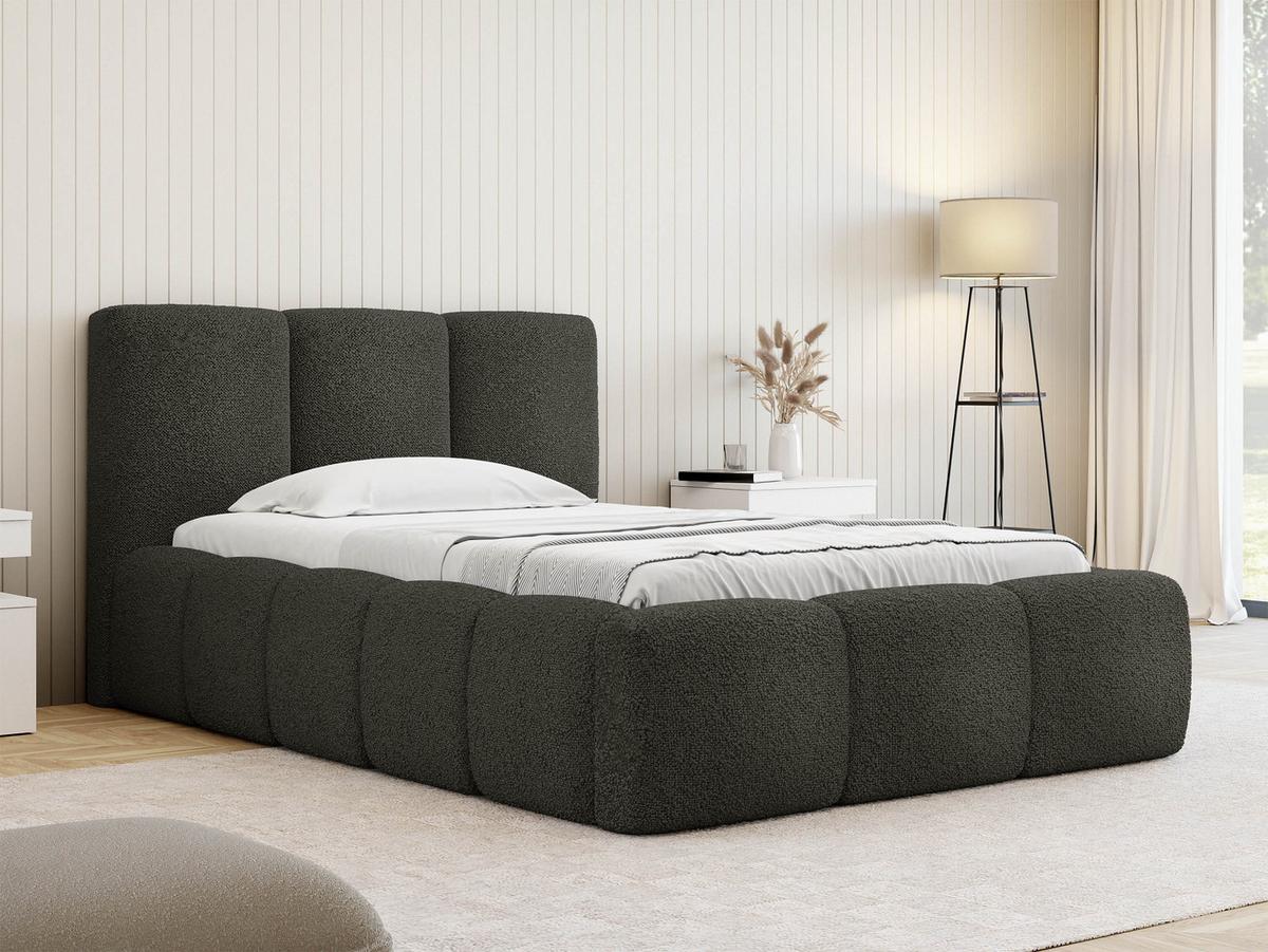 POLSTERBETT Kevson Boucle 90 - Anthrazit, Holz (90/200cm) - MIRJAN24