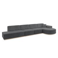 ECKSOFA Ottomane Rechts ARRIO-L3 - 413x171x83 cm Dunkelgrau - Dunkelgrau, Holzwerkstoff/Textil (413/171cm) - ALTDECOR