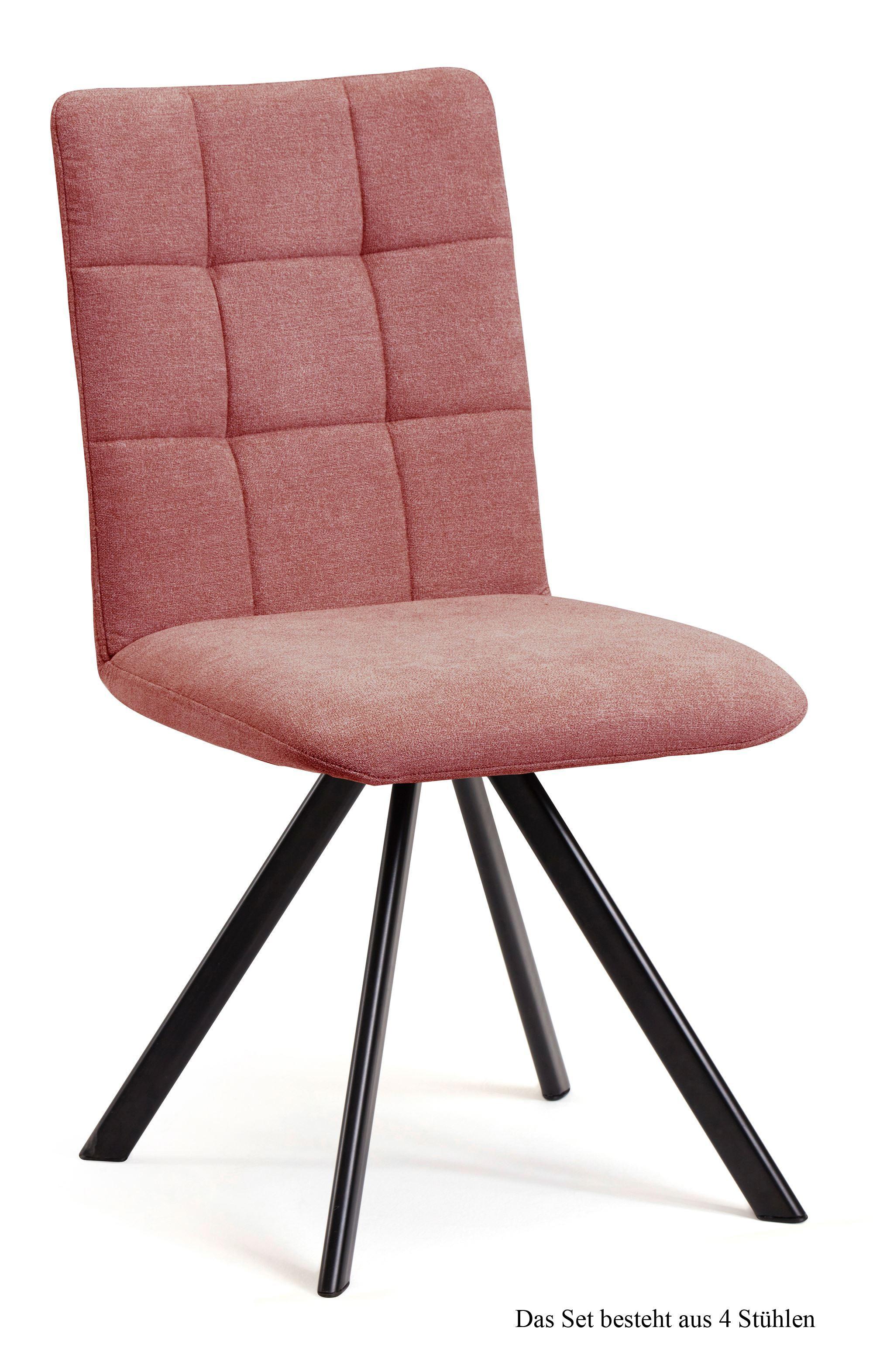 ESSZIMMERSTUHL drehbar (4er-Set) Despa 47x91x60 Schwarz/Rosewood - Dunkelrosa/Schwarz, Kunststoff (60/91/47cm) - 58aufmkessel