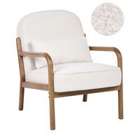 SESSEL Bouclé Cremeweiß Selde - Hellbraun/Weiß, Textil (67/82/82cm) - Beliani