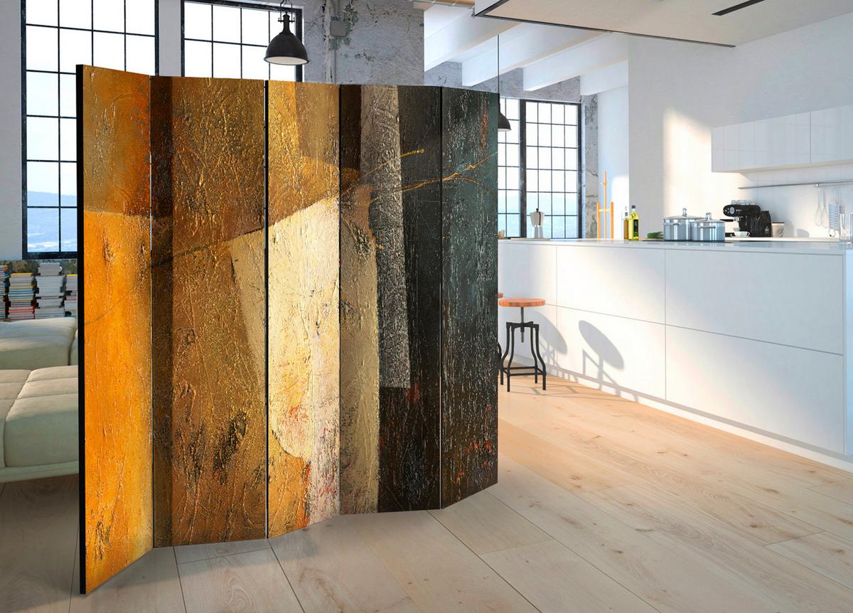 PARAVENT Beidseitig Bedruckter 5-tlg 225x172 cm Moderne Kunst - Multicolor, Holz/Textil (225/172/3cm) - Muralo