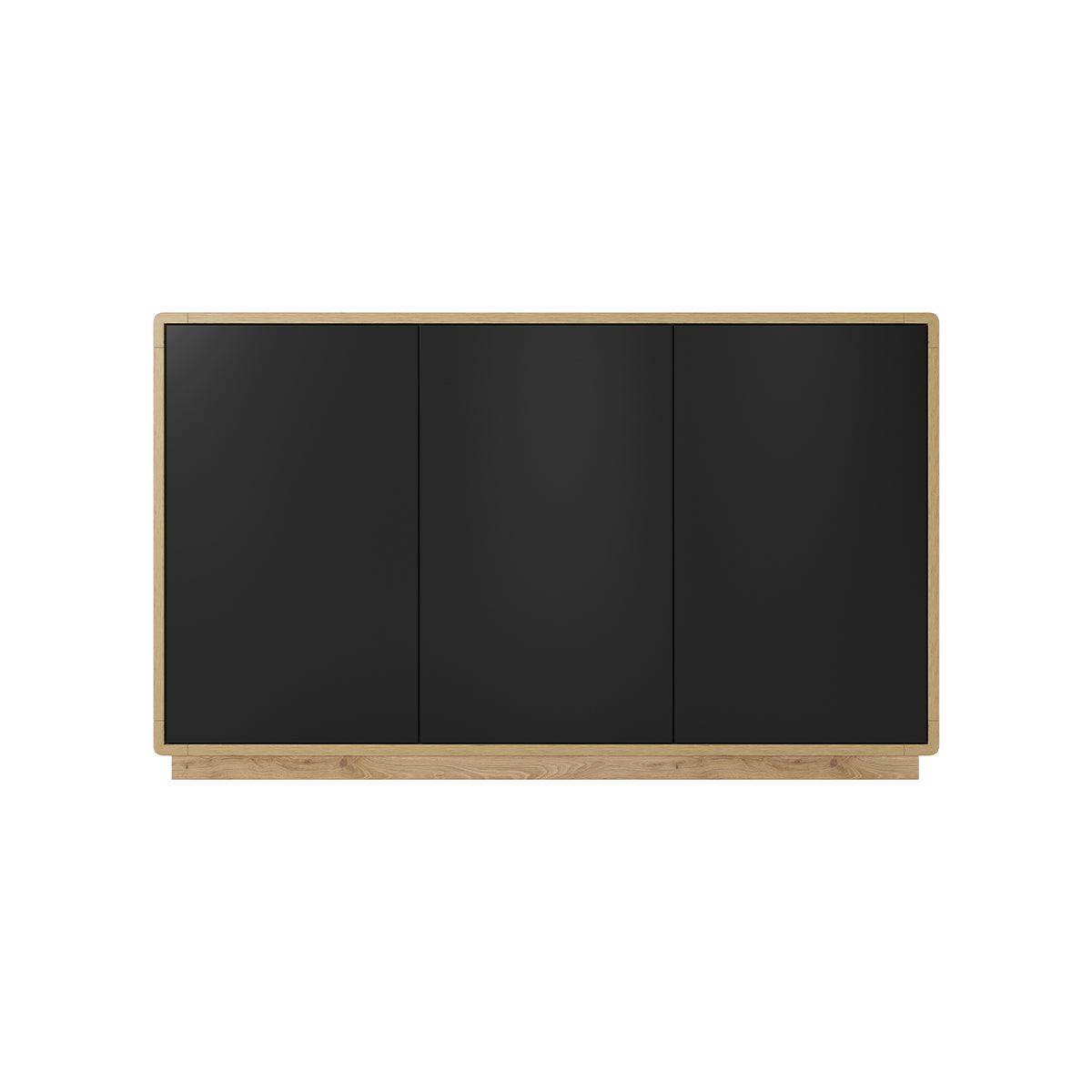 SIDEBOARD Raven Mattschwarz und Holz - Schwarz, Holzwerkstoff (160/75/40cm) - Petits-meubles