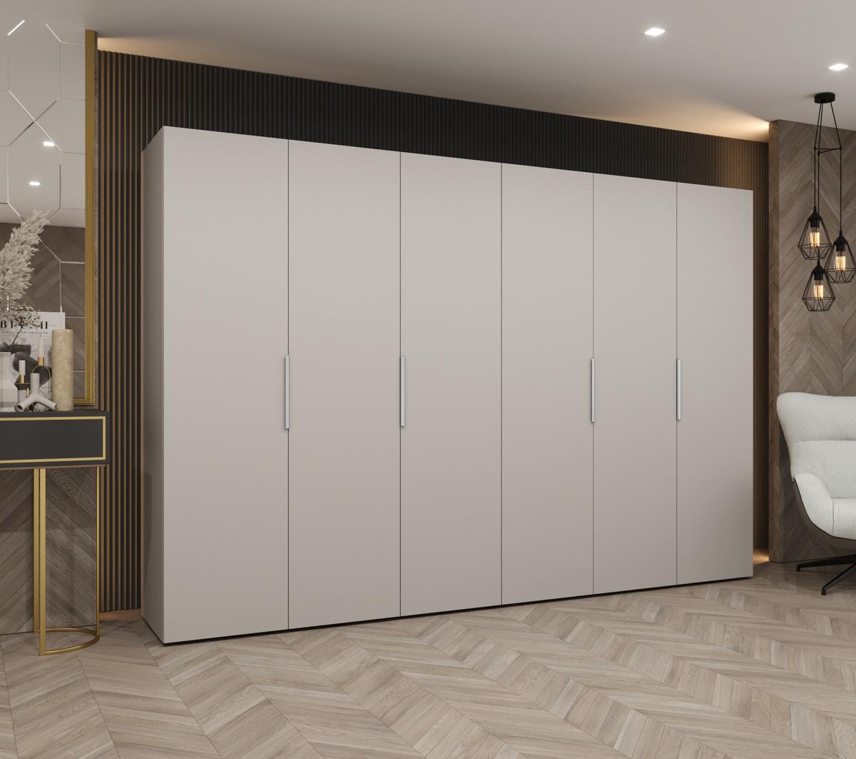 DREHTÜRENSCHRANK 202/300/52 6-türig - Kaschmir, Holz (300/202/52cm) - MÖBEL KRYSPOL
