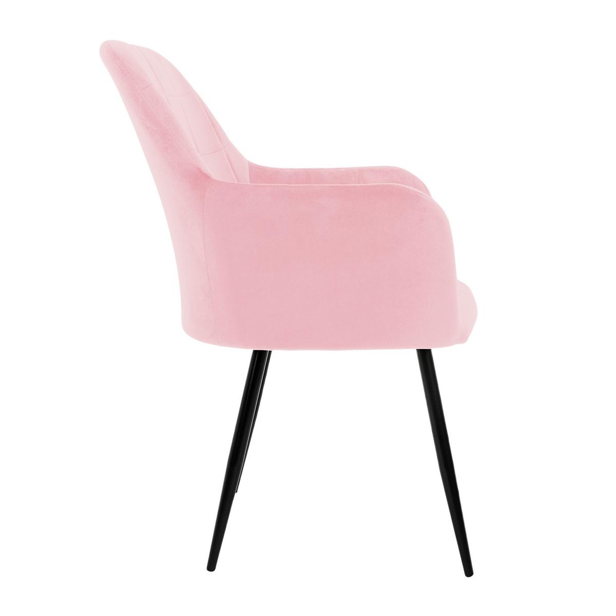 ESSZIMMERSTUHL 4er Set Grau-Rosa Samt - Multicolor, Textil (60/84/58cm) - ECD-Germany