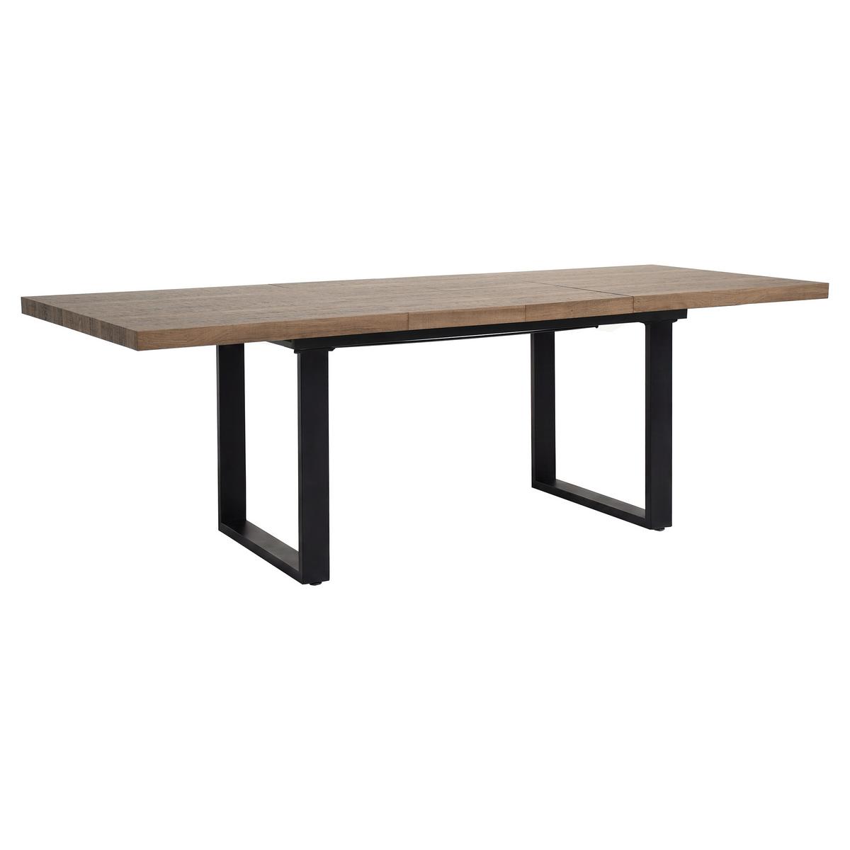 ESSTISCH Axis in rechteckiger Form, ausziehbar, 160-240 cm, Walnuss - Walnussfarben/Schwarz, Metall (90/160/75cm) - Beautysofa