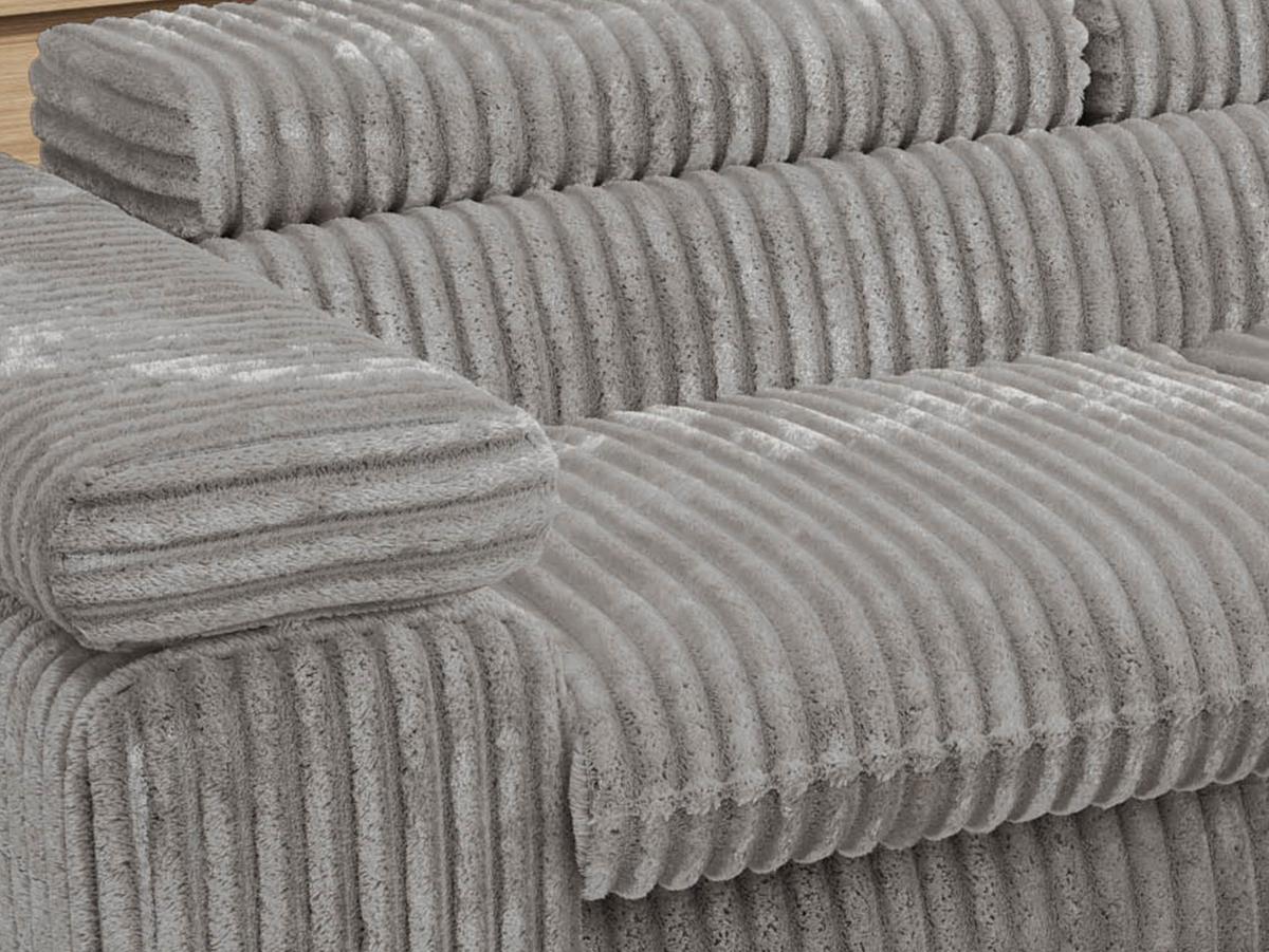 ECKSOFA PABLO L Hellgrau Cord - Links Seite - Hellgrau/Schwarz, Textil/Metall (208/273cm) - MKS