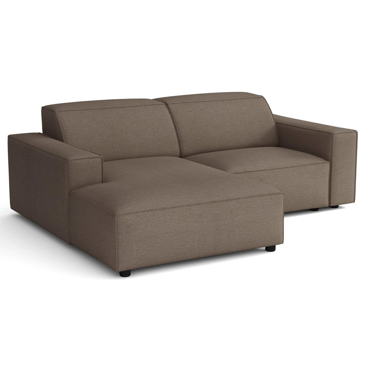 ECKSOFA Sellmo 210 cm - Hellbraun/Schwarz, Kunststoff/Textil (210/166cm) - Selsey