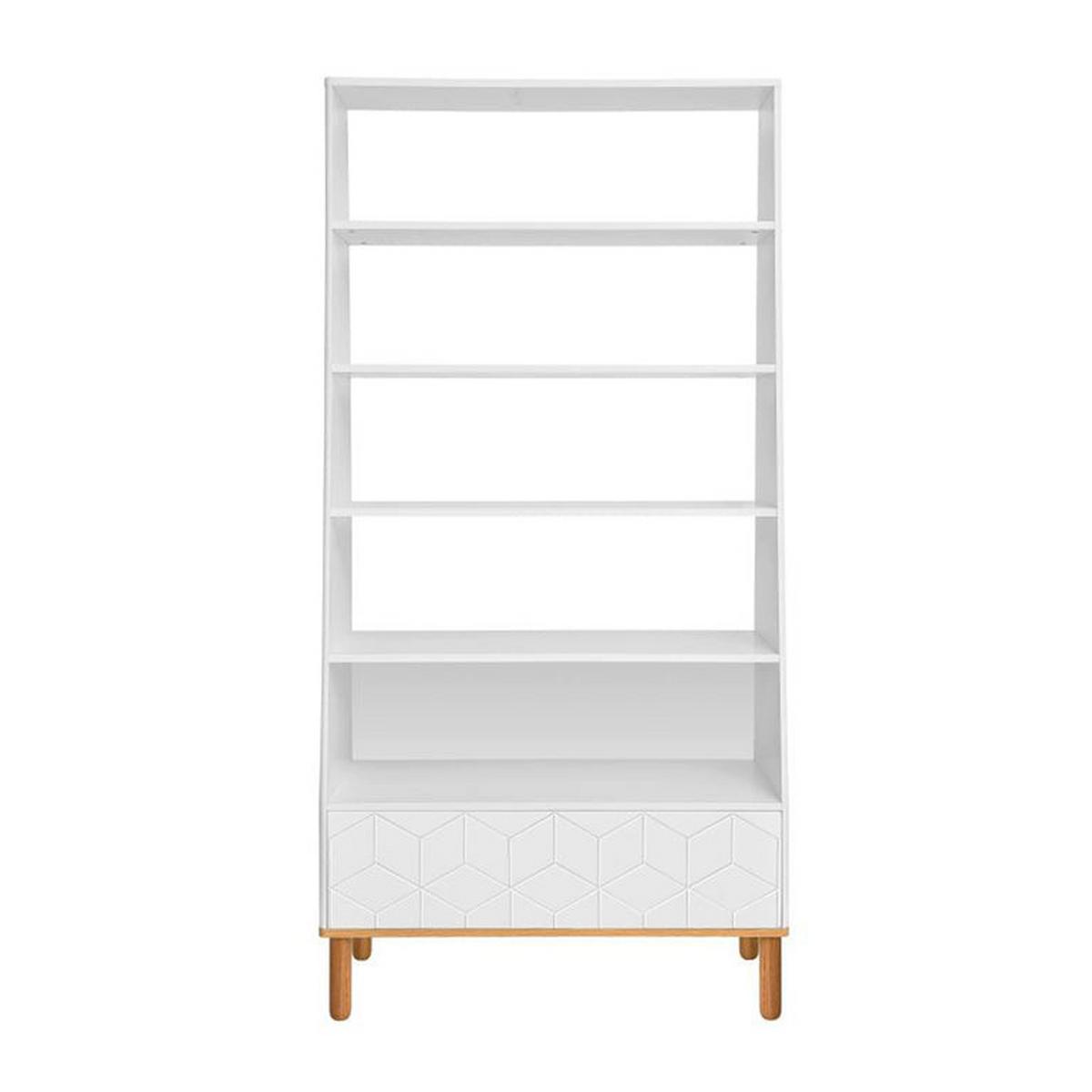 BÜCHERREGAL Weiß und Holz - Weiß, Holzwerkstoff (90/183/40cm) - Petits-meubles