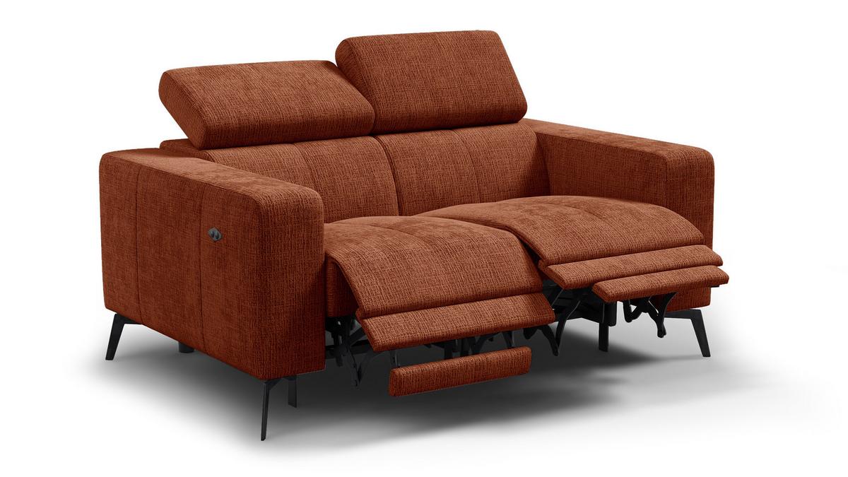 RELAXSOFA MORELLO 2-Sitzer, rostrot, 2 x Relax Zero Gravity - Orange, Holz/Textil (164/82/103cm) - Wozimo