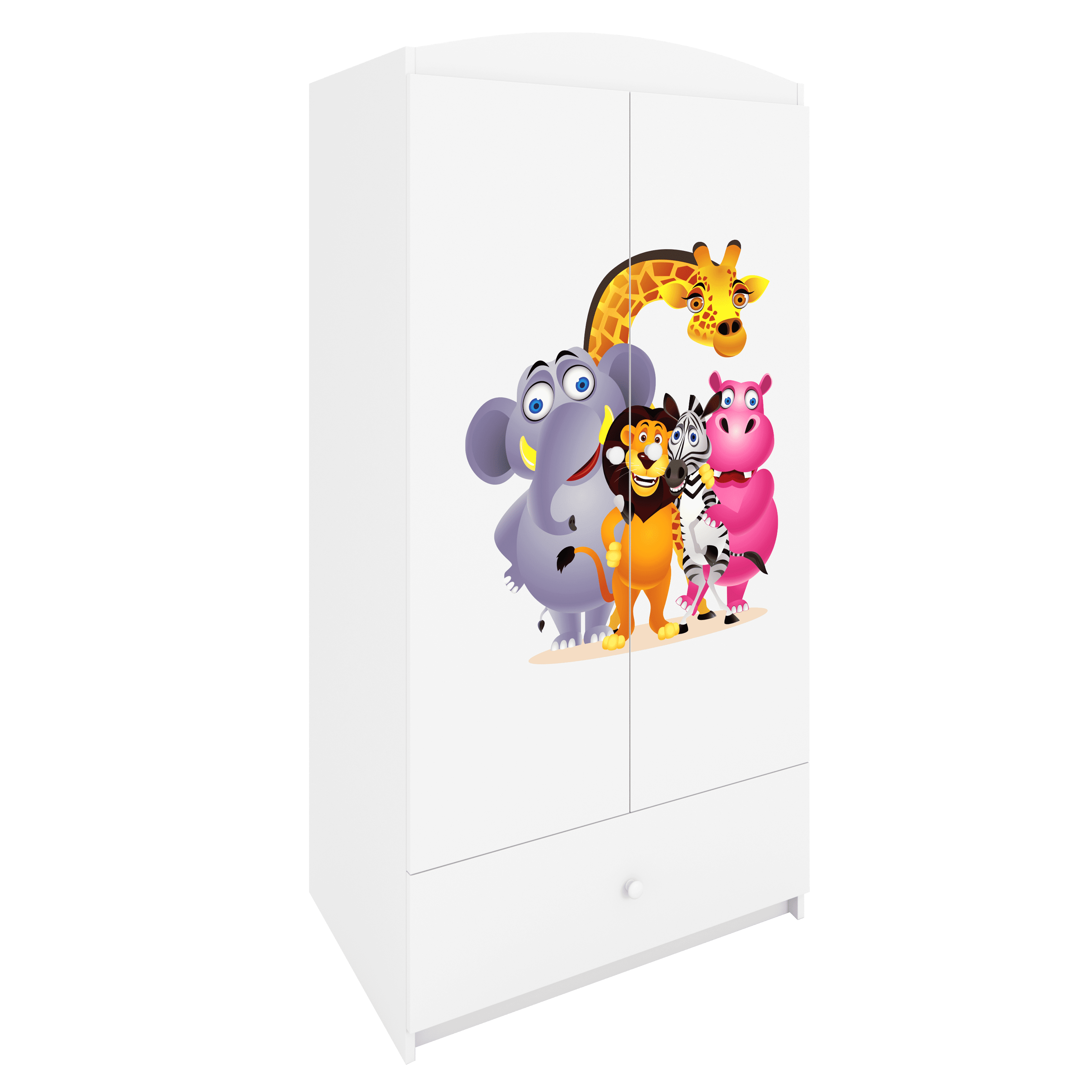 KINDERKLEIDERSCHRANK ZOO - Weiß, Holzwerkstoff (90/175/52cm) - RAUMHIRSCH FURNITURE