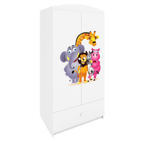 KINDERKLEIDERSCHRANK ZOO - Weiß, Holzwerkstoff (90/175/52cm) - RAUMHIRSCH FURNITURE