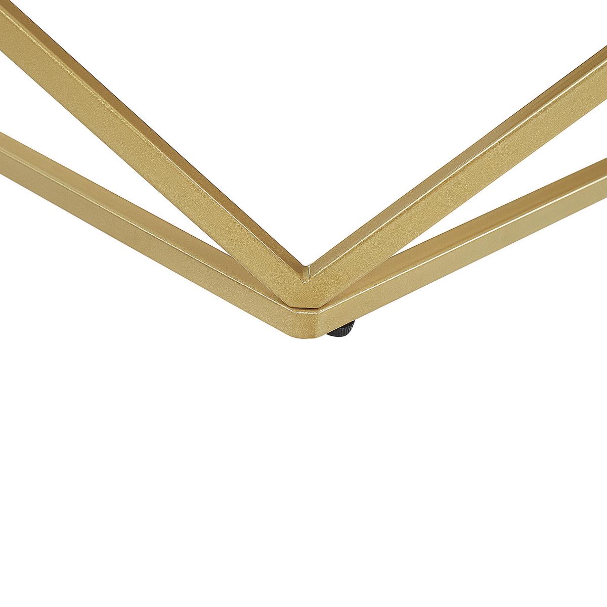 COUCHTISCH Marmor Optik schwarz/gold quadratisch 80/80 cm Malibu - Goldfarben/Schwarz, Holzwerkstoff (80/80/40cm) - Beliani