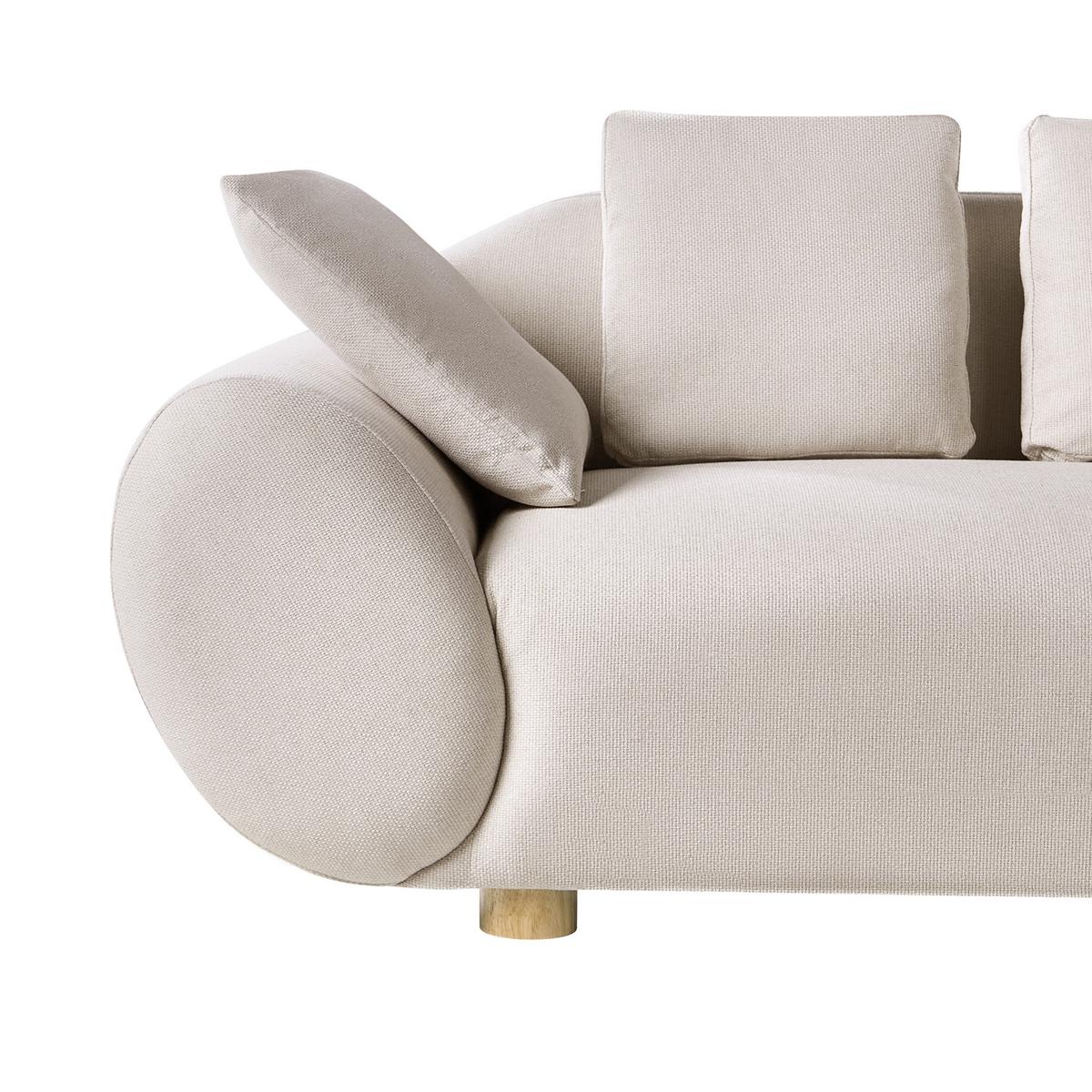 2-SITZER-SOFA Stoff Hellbeige Ringel - Beige, Textil (189/75/87cm) - Beliani