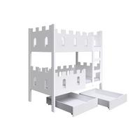 ETAGENBETT AVALON mit Bettkasten 75x180 cm Weiß - Weiß, Holz (75/180cm) - MASSENO