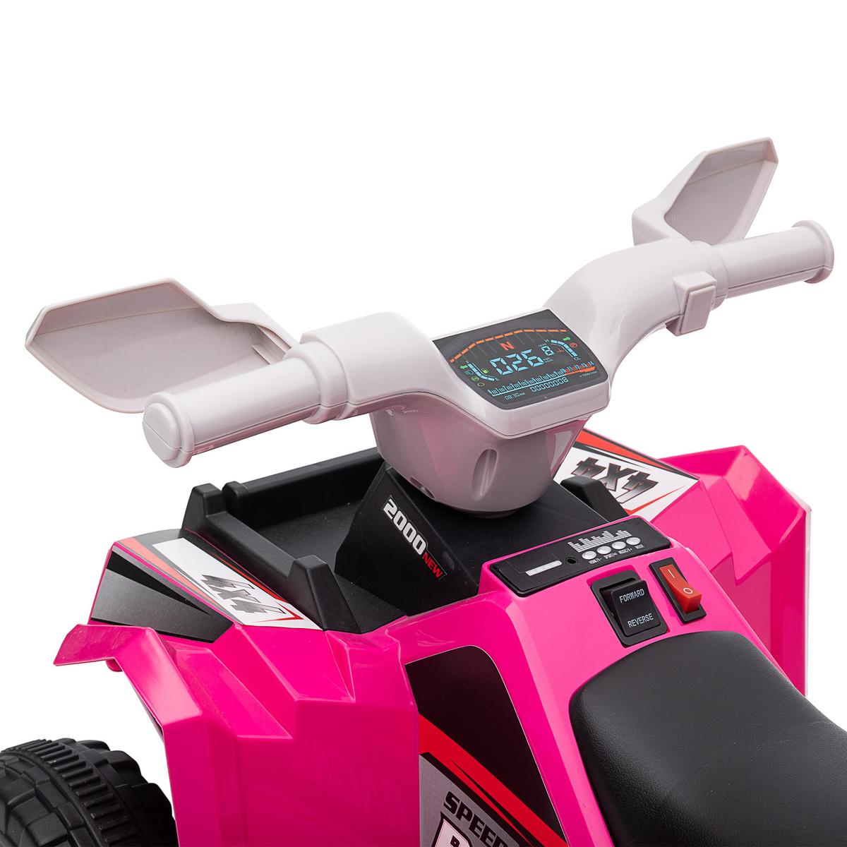 ELEKTRO Kinderquad, Mini Elektroquad mit Vorwärts-, Rückwärtsfunktion, Rosa - Rosa, Metall (70/41.5/48.5cm) - HOMCOM