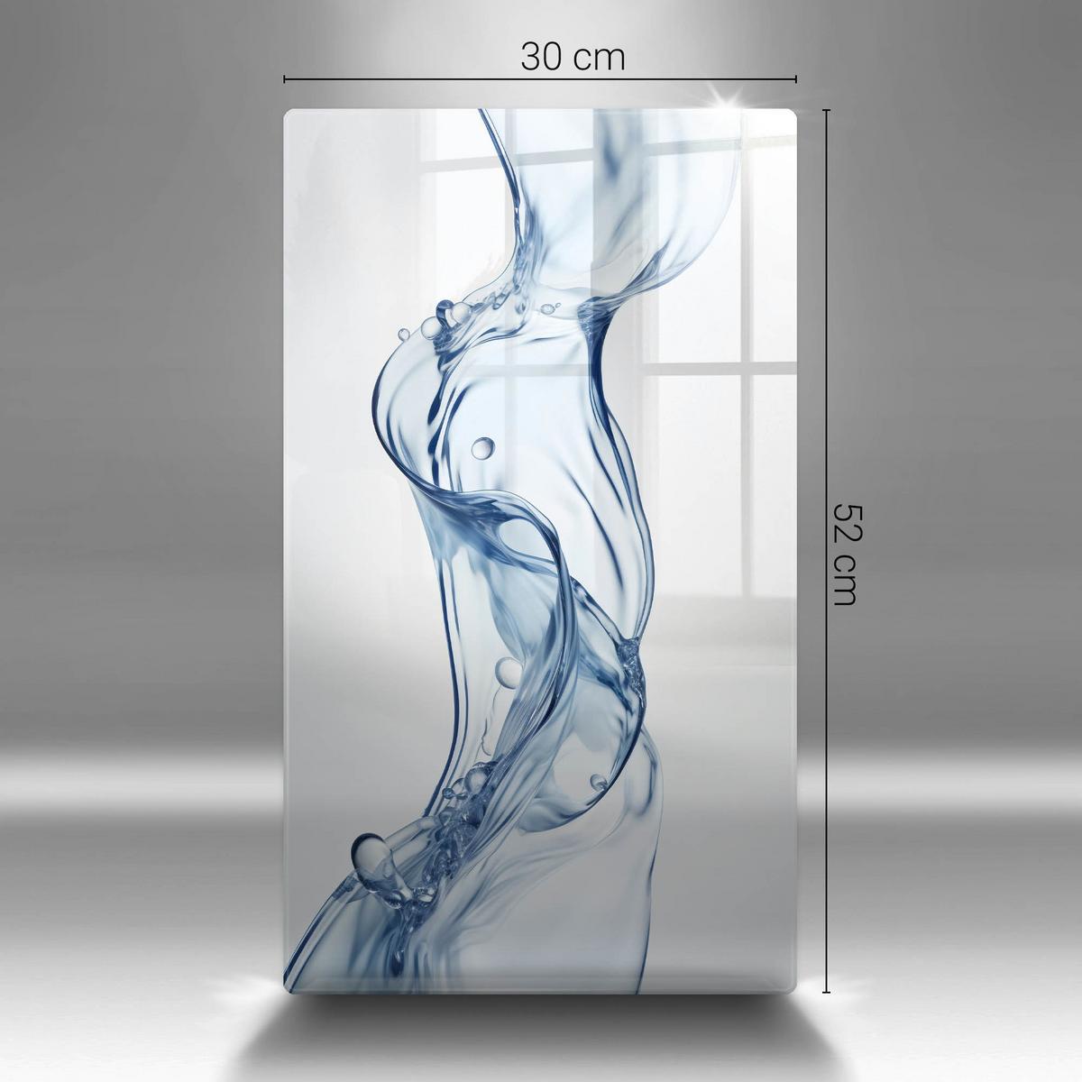 GLASPLATTE 30x52 cm Reines Wasser - Pastellblau, Glas (30/52cm) - Wallfluent