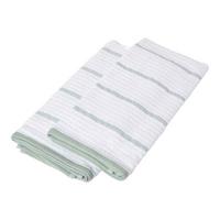KÜCHENHANDTUCH 2er-Set, 100% Baumwolle gestreift - Grün, Textil (50/70cm) - Homescapes