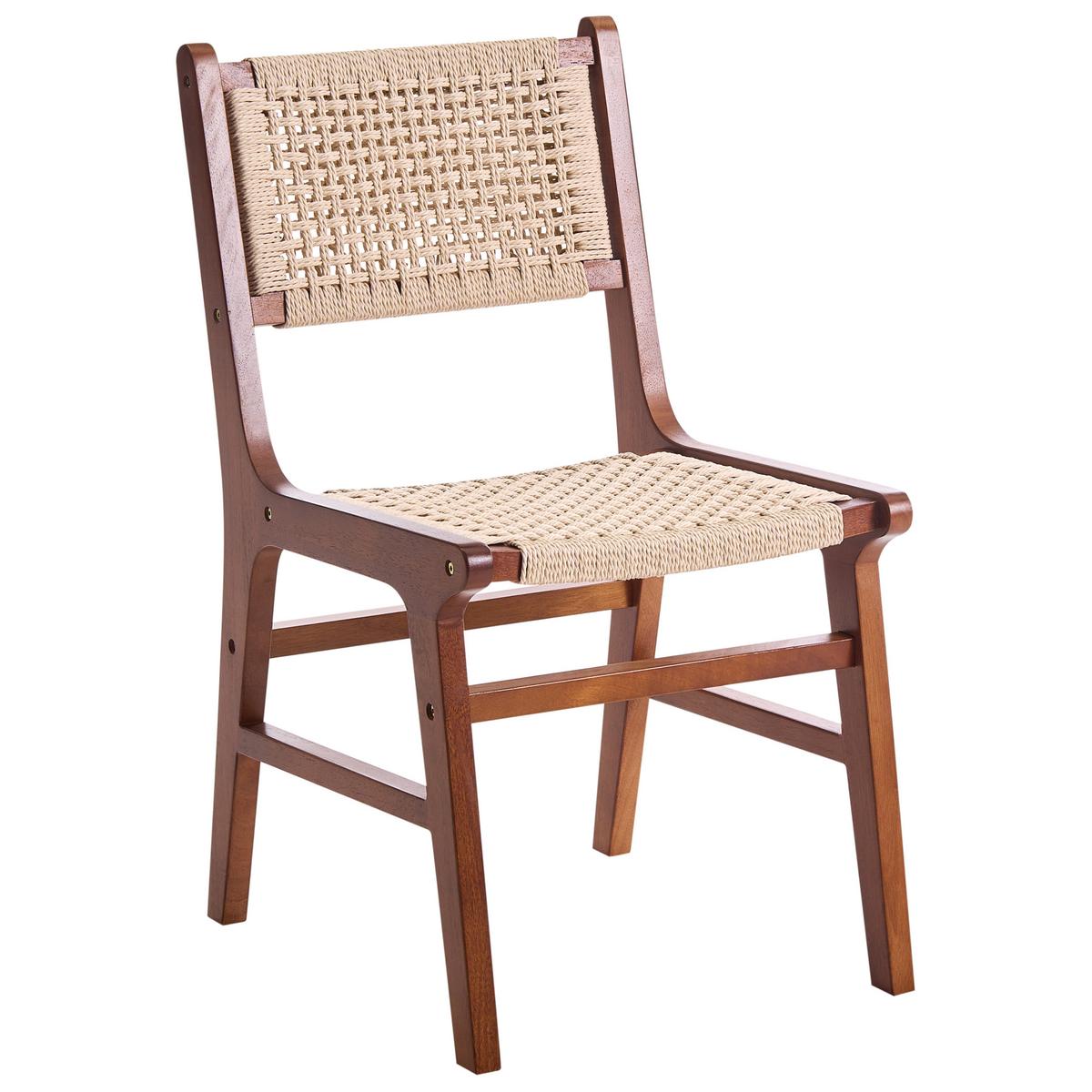 ESSZIMMERSTUHL 2er-Set Holz Braun/Beige Ozella - Braun, Holz (46/84/55cm) - Beliani