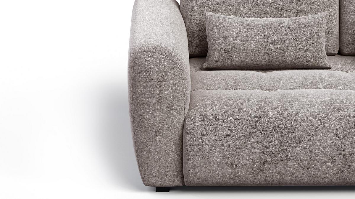SOFA SORENO 3-Sitzer, dunkelbeige - Beige/Schwarz, Holz/Textil (214/94/114cm) - Wozimo