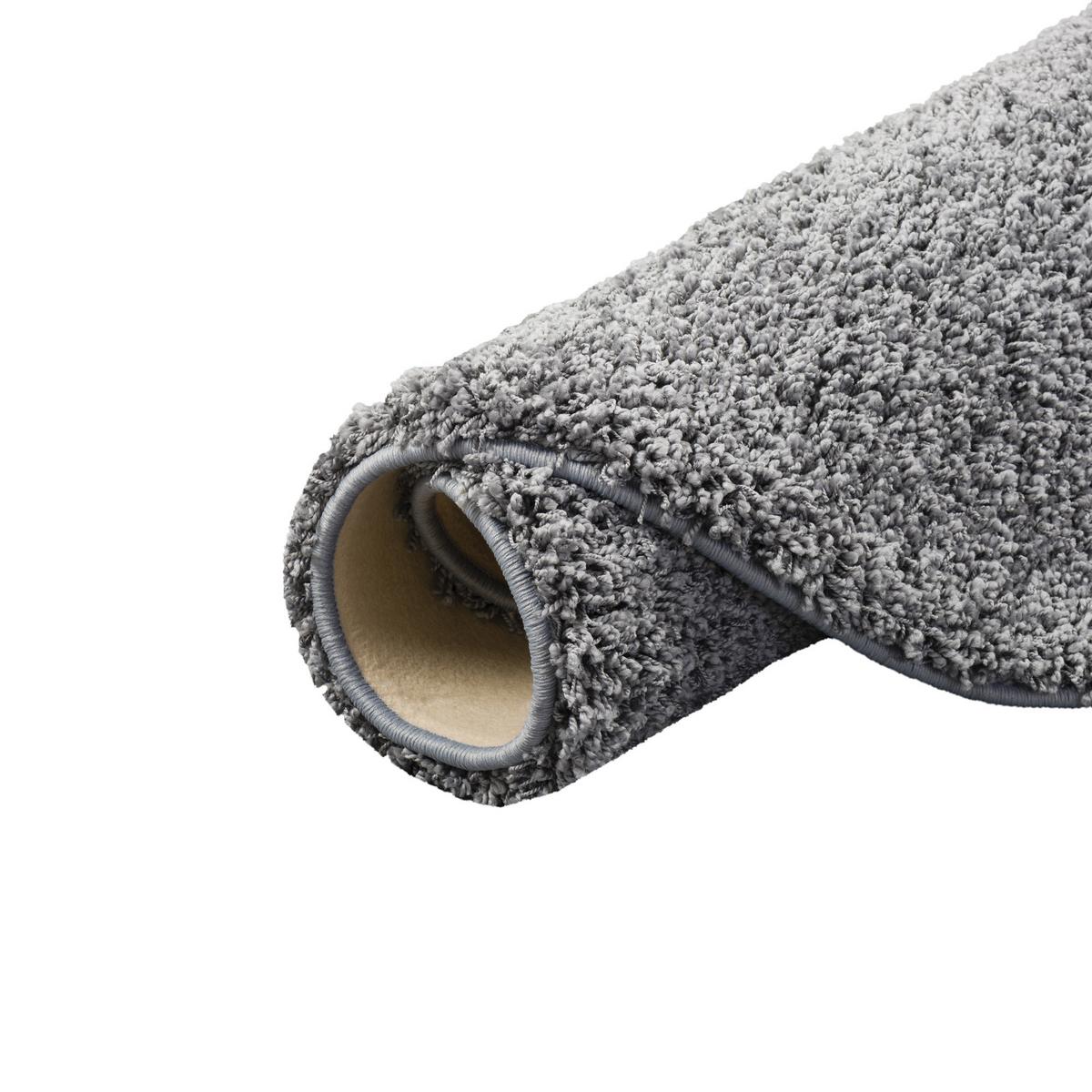 LUXUS HOCHFLOR LANGFLOR TEPPICH MILANO RUND - Grau, Textil (160/160cm) - Snapstyle