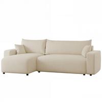ECKSOFA Luna Mit Schlaffunktion - Creme, Holzwerkstoff/Textil (248/145cm) - Fun Möbel