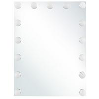 BADSPIEGEL mit LED-Beleuchtung rechteckig 40/50 cm Lucenay - Silberfarben, Metall (40/50/3cm) - Beliani