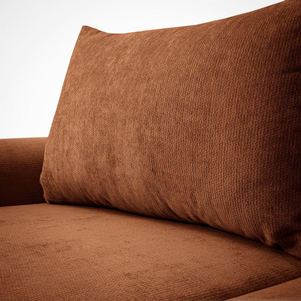 ECKSOFA GOYA mit Schlaffunktion und Bettkasten, Linke, Perfect Harmony 52 - Rotbraun, Textil (184/302cm) - Lookway