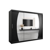 SCHWEBETÜRENSCHRANK 200/250/62 3-türig - Silberfarben/Schwarz, Holz/Kunststoff (250/200/62cm) - MÖBEL KRYSPOL