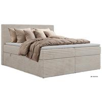BOXBETT TILION 200/200 - Beige Cord - Topper T25 - H3 - Beige/Schwarz, Kunststoff/Textil (200/200cm) - MKS