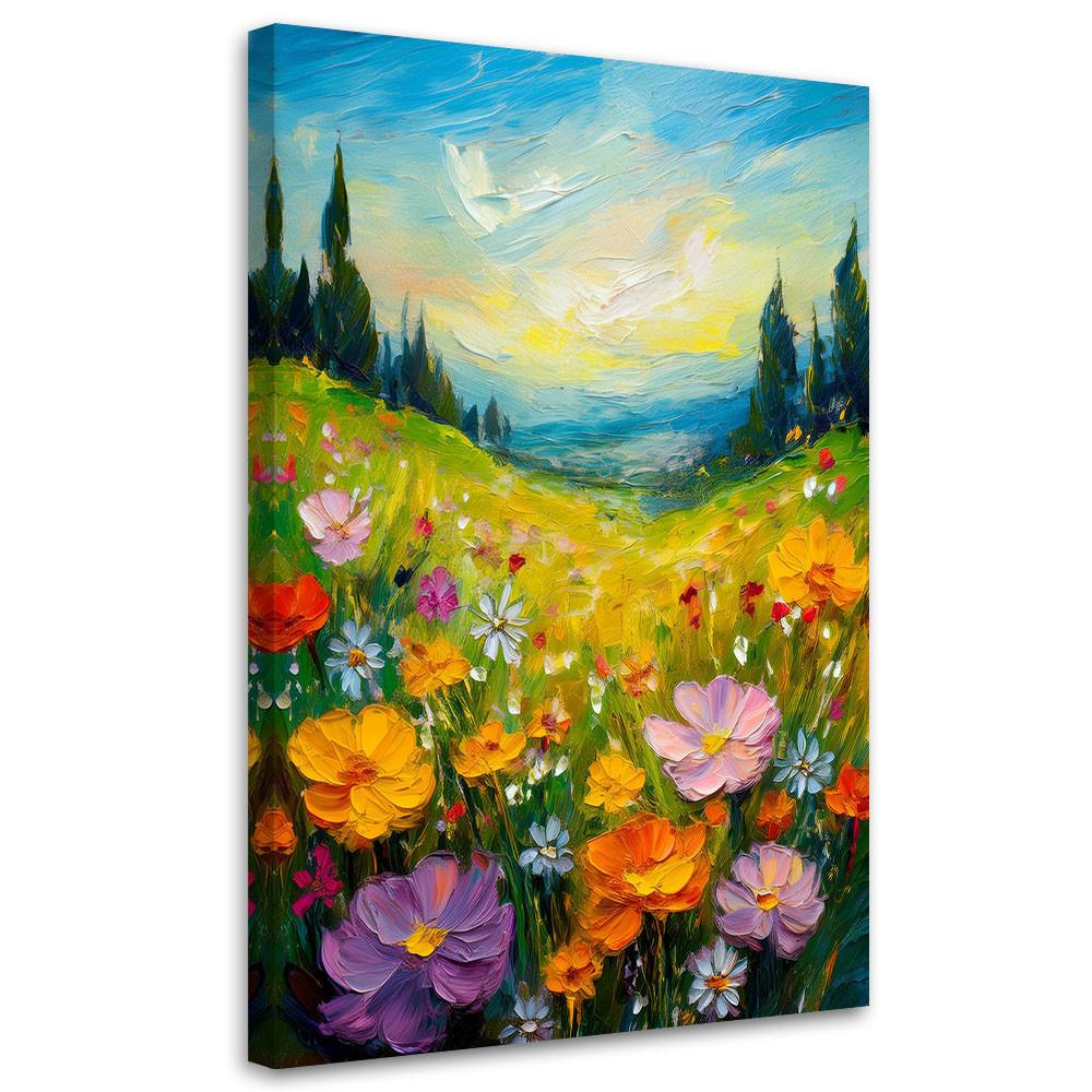 WANDBILD wiesenblumen landschaft natur - Multicolor, Textil (40/60cm) - Feeby