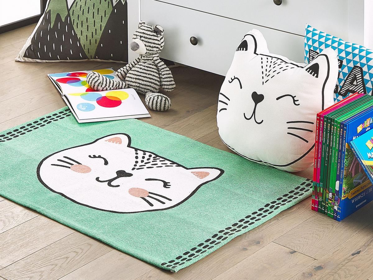 KINDERTEPPICH Howrah 90/60 cm - Grün, Textil (60/90cm) - Beliani