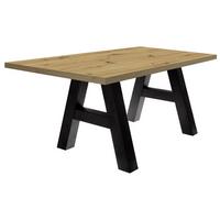 ESSZIMMERTISCH Elia 8 160 x 90 x 75 Esstisch Schwarzstahl/Asteiche - Naturfarben, Holz (160/90/75cm) - 58aufmkessel