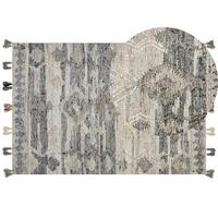 KELIM-TEPPICH Aratashen 230/160 cm - Grau, Textil (160/230cm) - Beliani