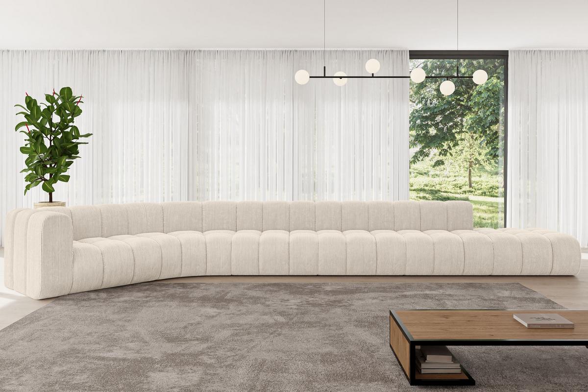 ECKSOFA modulares Sofa Tilmo-L3 - 581x194x70 cm Beige - Beige, Holzwerkstoff/Textil (581/194cm) - ALTDECOR