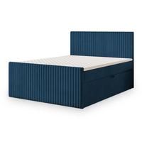 BOXBETT TERVAN 140x200 cm mit Matratze und Topper - Blau - Blau, Holz (140/200cm) - MASSENO