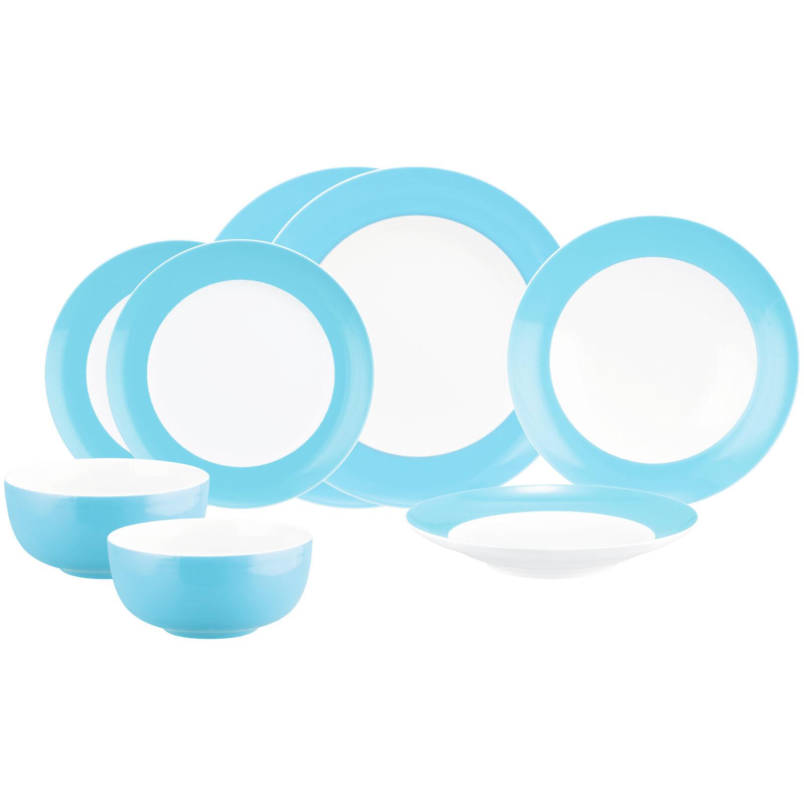EINSTEIGER-SET Liberty Pure Colors Lagoon Blue 8-tlg. - Blau, Keramik (2/2/2cm) - Seltmann Weiden