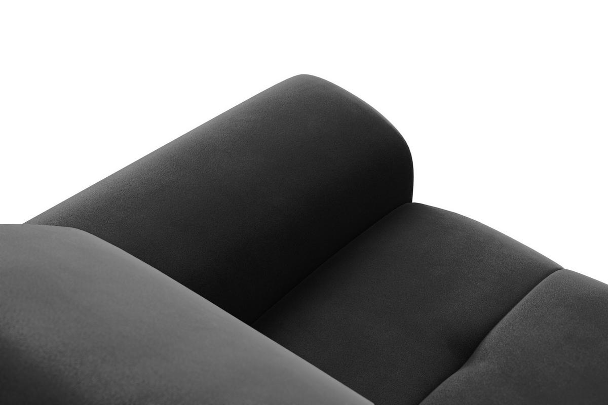SOFA FIERO 2-Sitzer, Schwarzer Veloursstoff - Schwarz, Holz/Textil (170/82/103cm) - Courtois Laville