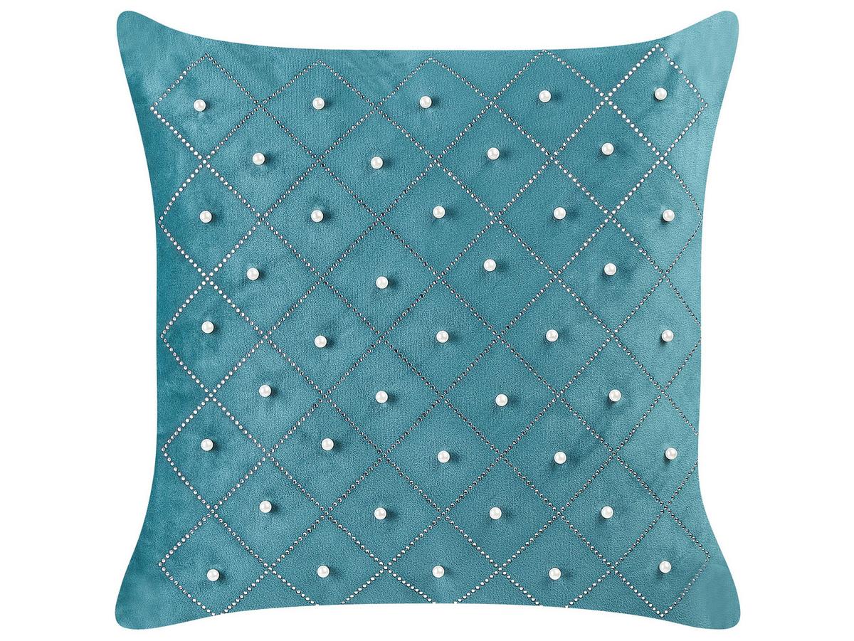 DEKOKISSEN 2er-Set Blaugrün 45/45 cm Yarrow - Türkis, Textil (45/45cm) - Beliani
