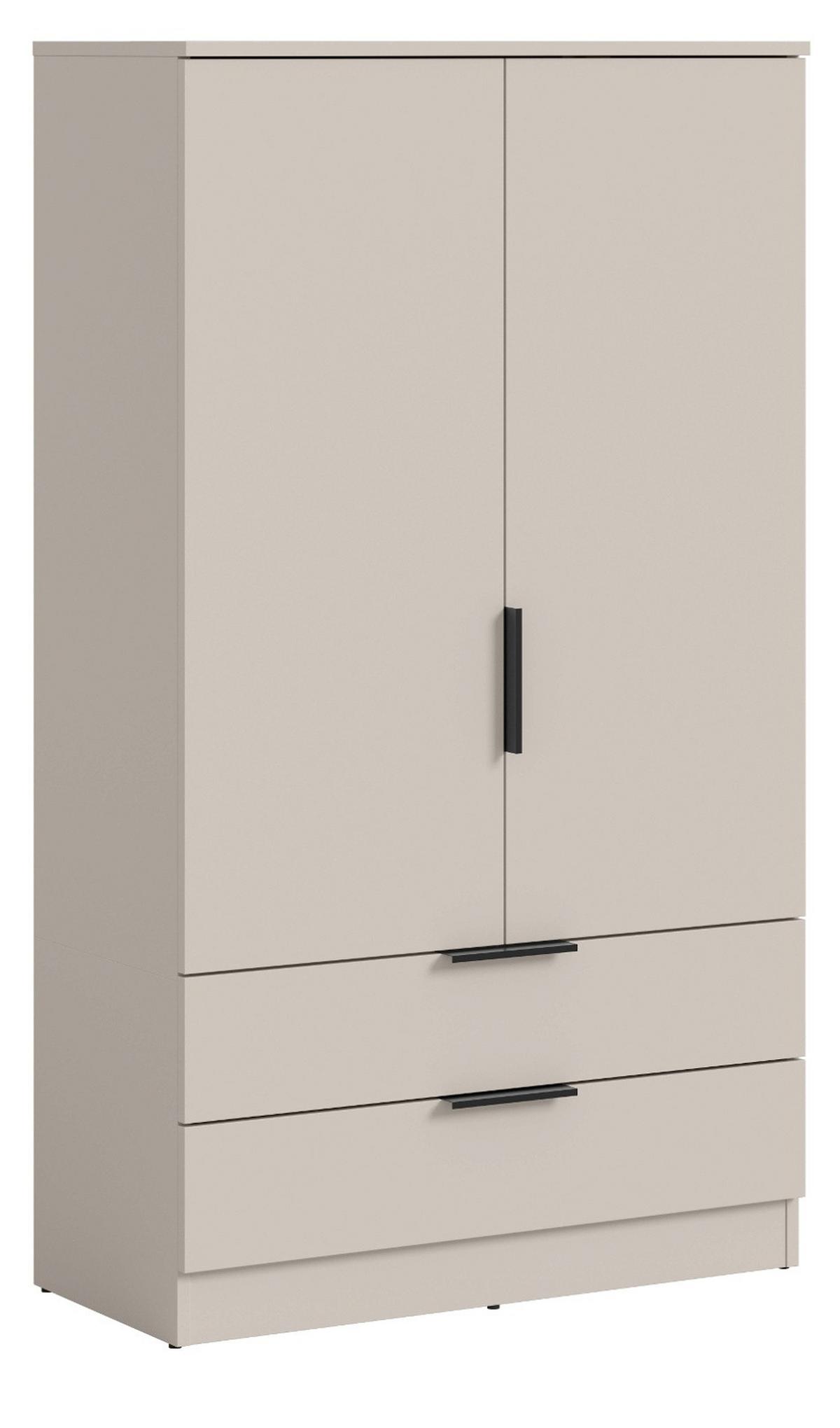 KLEIDERSCHRANK kaschmir 80 x 140 cm, Wäscheschrank 2-türig - Kaschmir/Schwarz, Holzwerkstoff/Kunststoff (80/140/37cm) - Inn.Furn