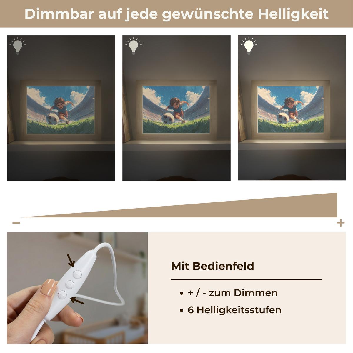 NACHTTISCHLAMPE Stadion - Fußballer - Ball 20x15 cm - Blau, Holzwerkstoff (8/20/15cm) - OnlyWow