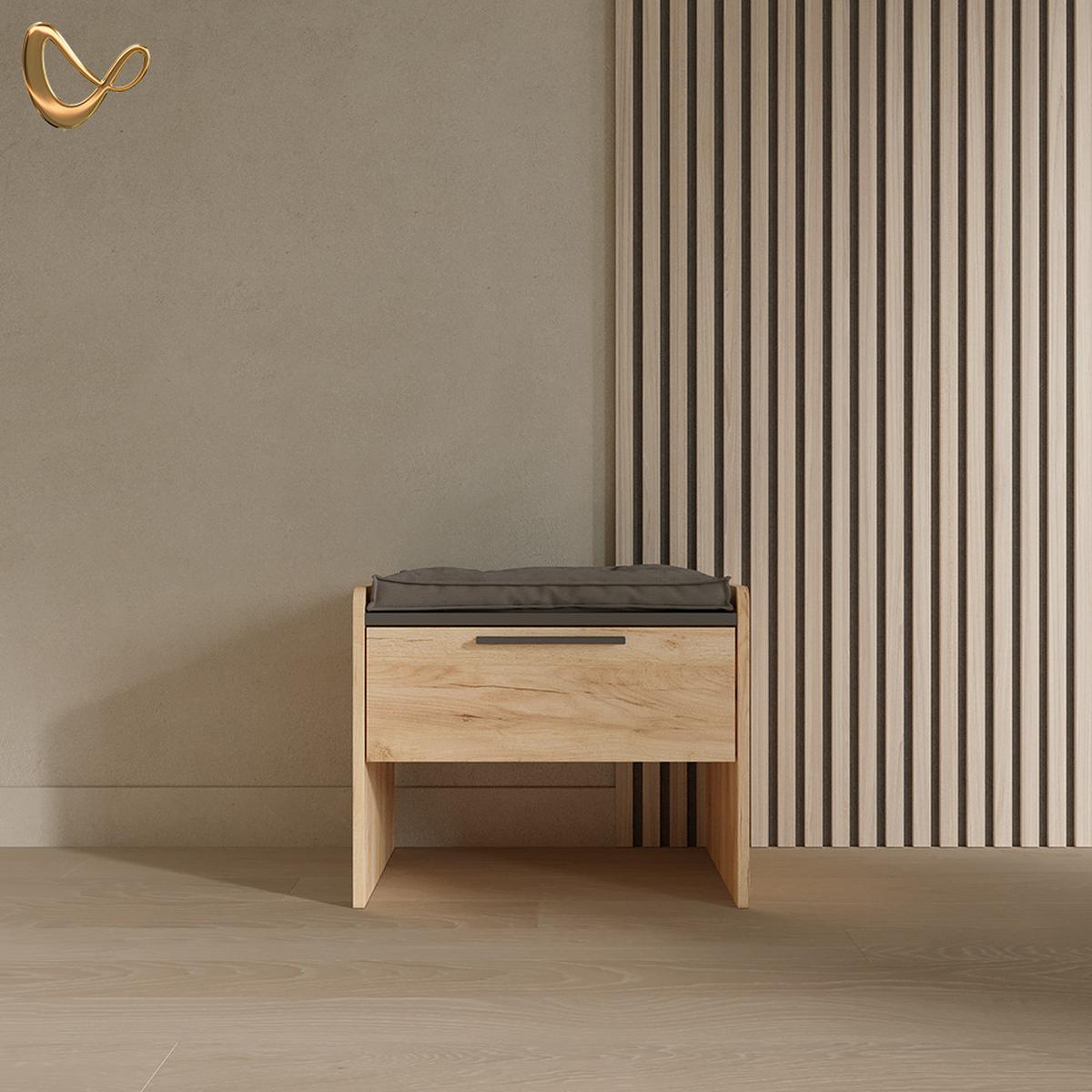 ESSZIMMERBANK Tiberio Sandeiche 53.5 x 41.1 cm mit 1 Schublade - Sonoma Eiche, Holzwerkstoff (53.5/45.5/41.1cm) - Livinity®