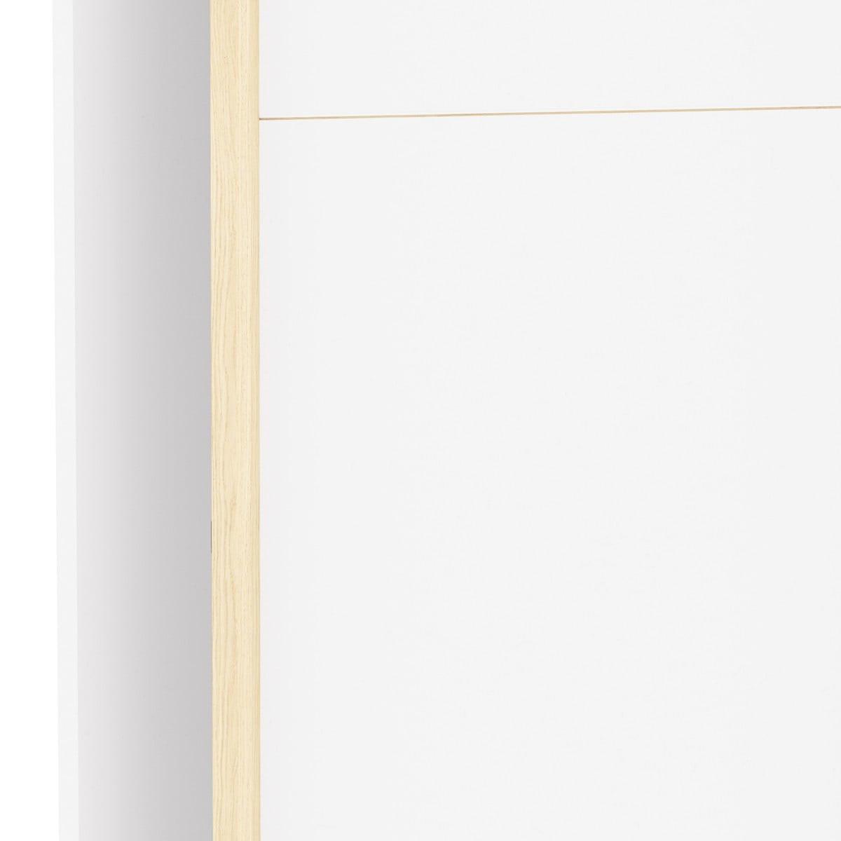 SCHRANK mit 2 Schiebetüren in Weiß und Eichenholz-Finish 140,1/64/203 cm - Weiß, Holzwerkstoff (64/203/67.7cm) - Calicosy
