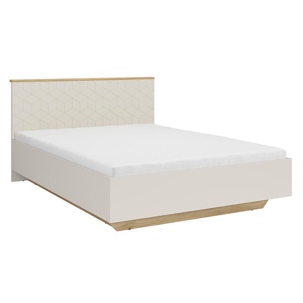 BOXBETT 160/200 Naya Kaschmir und Eichenholz-Optik - Beige, Holzwerkstoff (160/200cm) - Petits-meubles