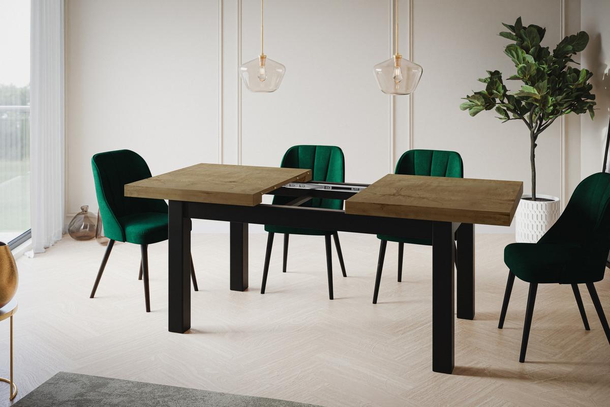 RECHTECKIGER Esstisch Ausziehbar – Moderner Wohnzimmertisch Küchentisch und Esszimmertisch – Tisch mit Holzbeinen, Maßen von 160 – 210 cm – Lefkas - Dunkelbraun/Schwarz, Holzwerkstoff (160/90/78cm) - Alpi-Möbel