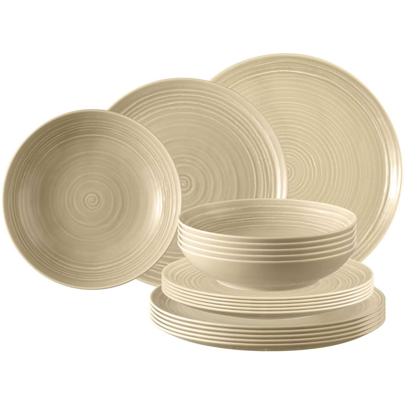 TELLER-SET Terra Sandbeige 18-tlg. - Beige, Keramik (2/2/2cm) - Seltmann Weiden