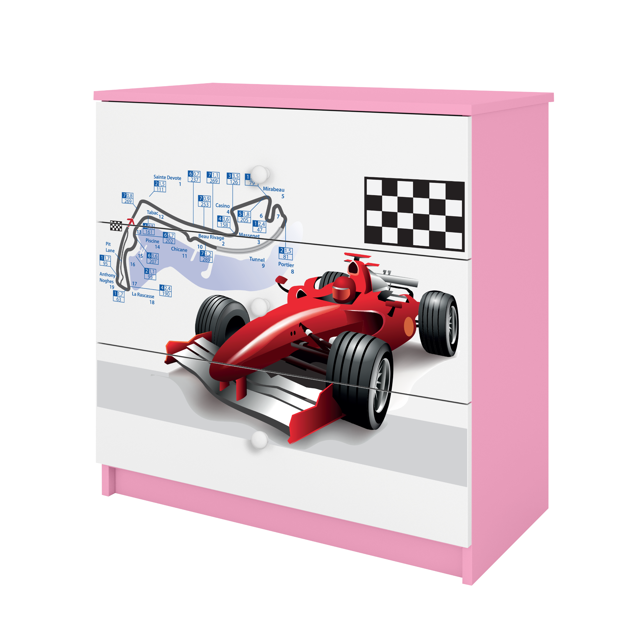 KOMMODE Babydreams Formel 1 81/81/41 - Rosa, Holzwerkstoff (81/81/41cm) - RAUMHIRSCH FURNITURE