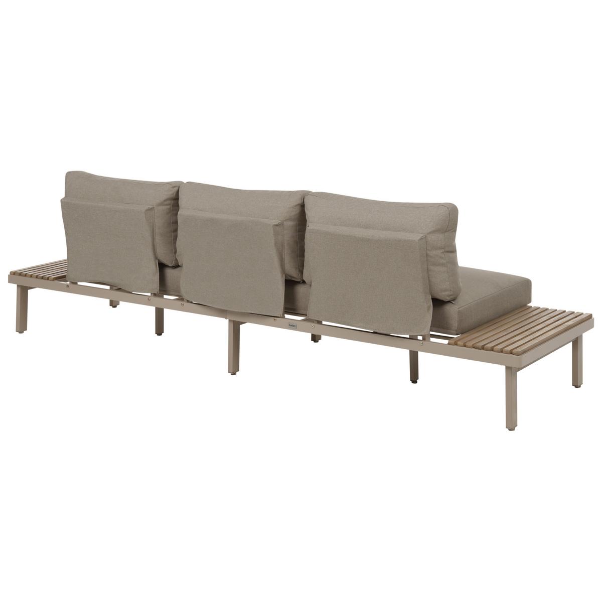 LOUNGE-SET mit Tisch 5-Sitzer Akazienholz Beige Fivizzano - Hellbraun/Beige, Holz - Beliani