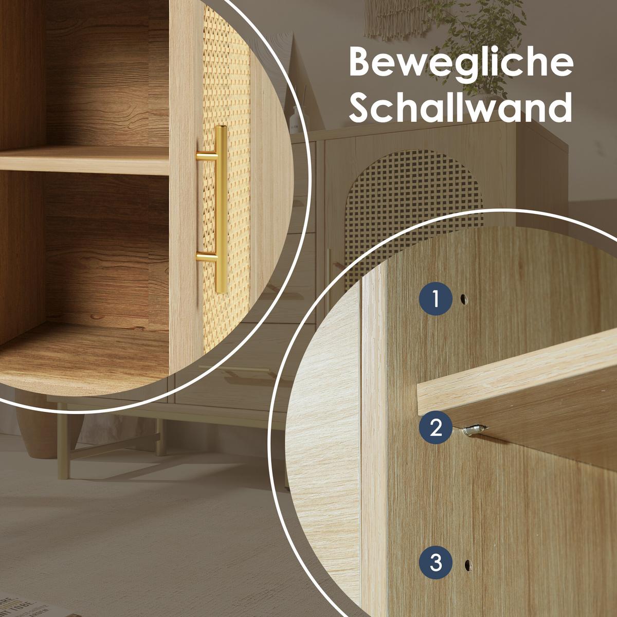 SIDEBOARD Braun 120/40/74 cm - Braun, Holzwerkstoff/Metall (40/74/120cm) - Urban Meuble